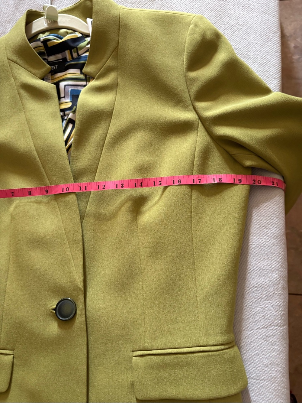 Kasper Olive Collarless Single-Button Blazer - Picture 6 of 7